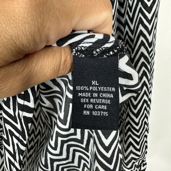 2/$24 ZAC & Rachel Zigzag Chained Blouse V-Neck Long Sleeve XL #A0479 TRB3 - Picture 6 of 7